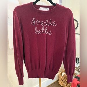 NWOT Lingua Franca Women's Cashmere
"shreddie bettie" Sweater-Burgundy-Small